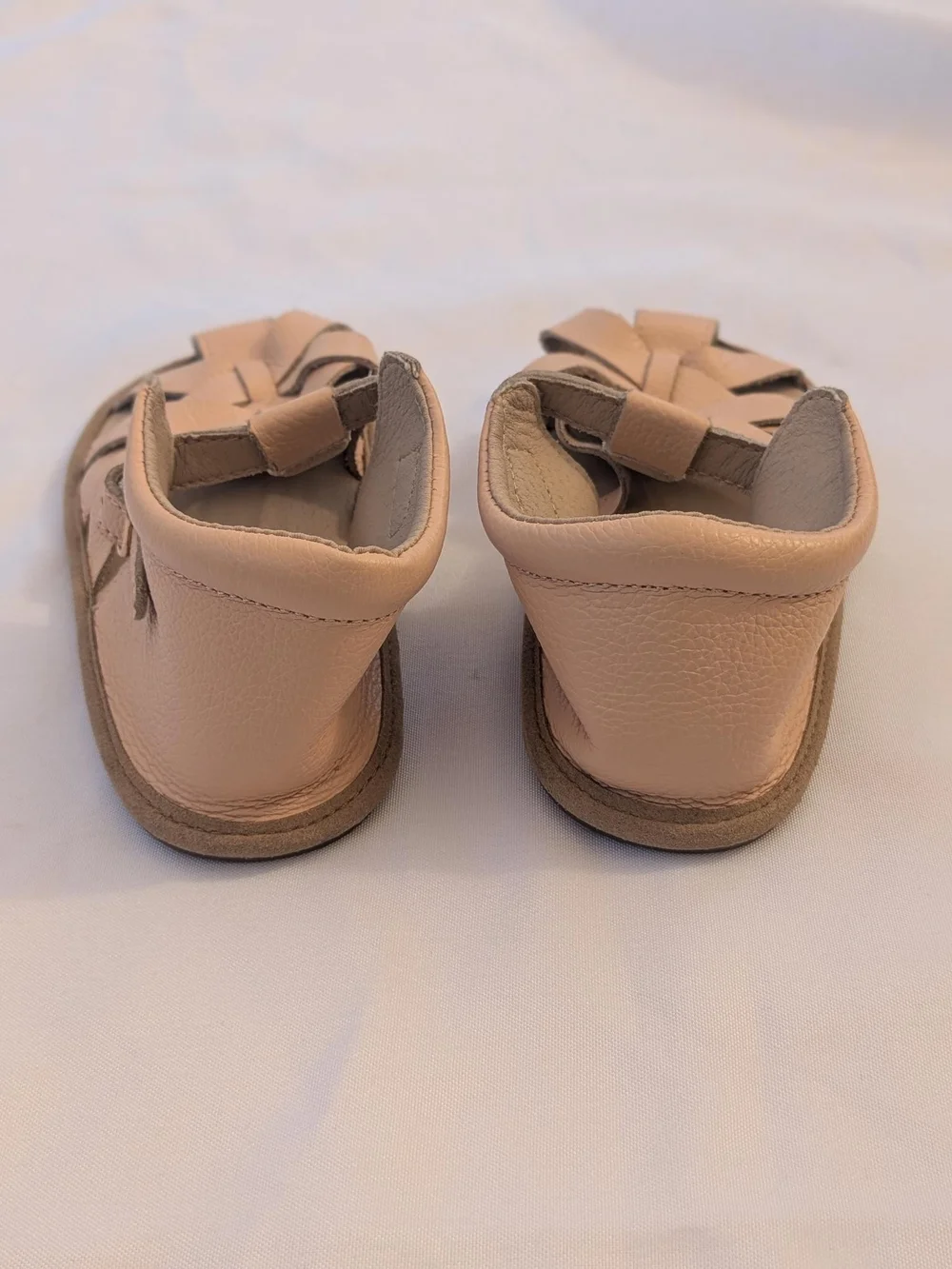 Little Love Bug Pink Leather Closed Toe Sandals